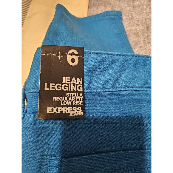 Express Women Stella Regular Fit Jean Legging Low Rise Electric Blue Size 6 NWT - Picture 3 of 14